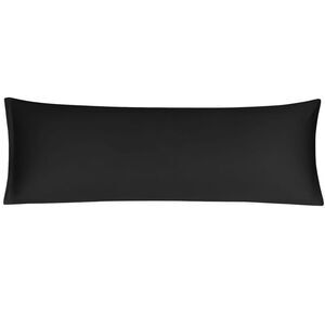 Body Pillow Cover Cotton Zipper Long Pillowcase, Black Body(20"x60")